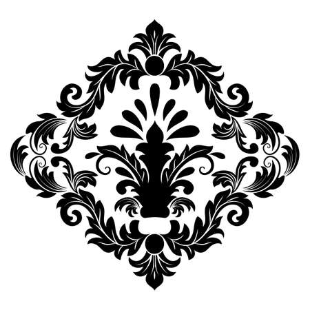 Vector damask element. Isolated damask central illistration. Classical luxury old fashioned damask ornament, royal victorian seamless texture for wallpapers, textile, wrappingのイラスト素材