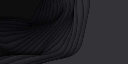 Vector 3D abstract background with paper cut shape. Monochrome carving art. Paper craft Antelope canyon landscape with gradient colors. Minimalistic design for business presentations, flyersのイラスト素材