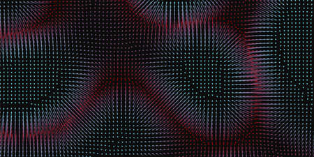 colorful field visualization of forces. Magnetic or gravitational fluctuations chart. Science...