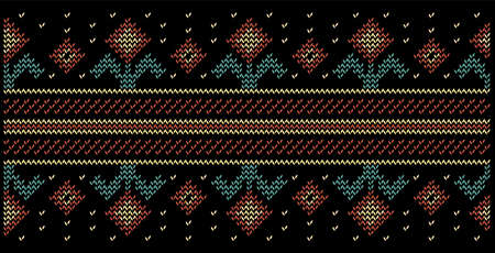 Illustration of Ukrainian folk seamless pattern ornament. Ethnic ornament. Border element. Traditional Ukrainian, Belarusian folk art knitted embroidery pattern - Vyshyvankaのイラスト素材