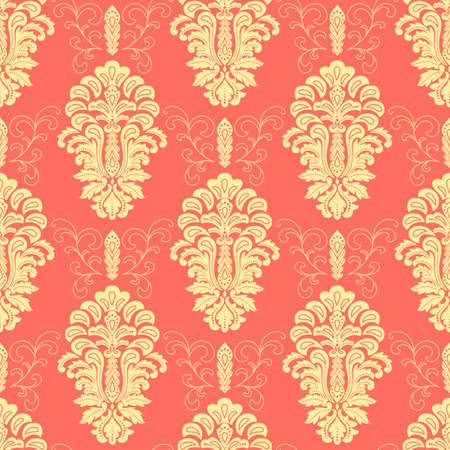 Vector damask seamless pattern background. Classical luxury old fashioned damask ornament, royal victorian seamless texture for wallpapers, textile, wrapping. Exquisite floral baroque templateのイラスト素材