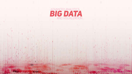 Vector abstract 3D big data visualization. Futuristic infographics aesthetic design. Visual...