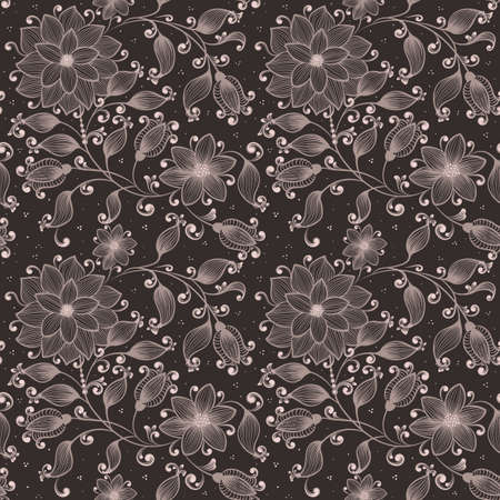 Vector flower seamless pattern background. Elegant texture for backgrounds. Classical luxury old fashioned floral ornament, seamless texture for wallpapers, textile, wrappingのイラスト素材