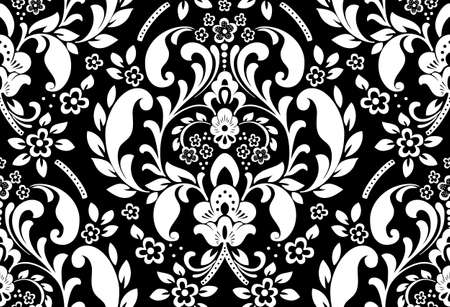 Vector damask seamless pattern element. Classical luxury old fashioned damask ornament, royal victorian seamless texture for wallpapers, textile, wrapping. Exquisite floral baroque templateのイラスト素材