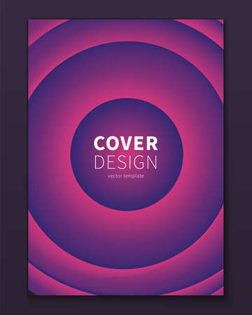 Minimal distorted spheres covers design. Geometric fluid shapes with gradient color. Cool trendy abstract backdrop for banner, poster, flyer etc. Vector business template.のイラスト素材