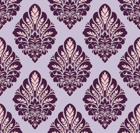 Damask seamless pattern element. Vector classical luxury old fashioned damask ornament, royal victorian seamless texture for wallpapers, textile, wrapping. Vintage exquisite floral baroque templateのイラスト素材
