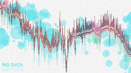Big data bar graph. Financial data visualization. Intricate stock threads analysis. Business analytics representation. Futuristic infographics aesthetic design. Finance concept.のイラスト素材