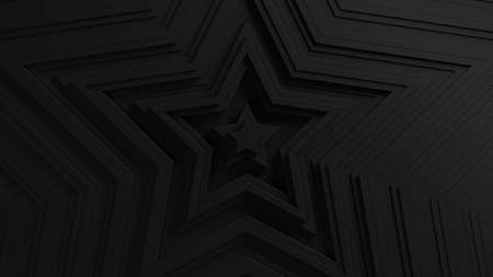 Abstract star shaped blinds oscilation background. Minimal dark clean corporate backdrop. 3D star wavy surface. Geometric elements displacementの写真素材