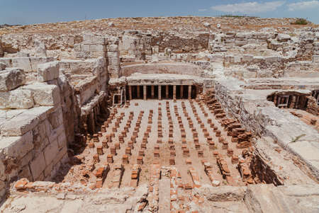 The ancient thermal bath ruins at the Kourion World Heritage Archaeological site near Limassol, Cyprus.の写真素材