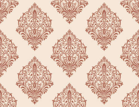 Damask seamless pattern element. Vector floral damask ornament vintage illustrationのイラスト素材