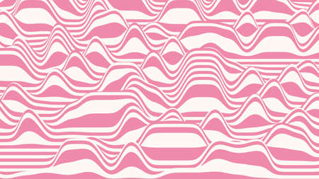 Trendy 3D lollipop stripes distorted backdrop. Candy ripple backdrop with optical illusion effect.