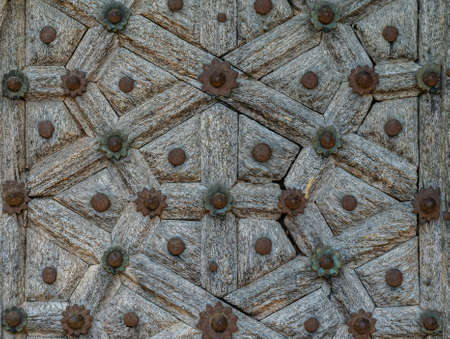 Antique Indian style Wooden Door on Zanzibar.の写真素材