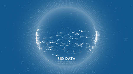 Big data visualization. Futuristic infographic. Information aesthetic design. Visual data complexity. Complex data threads graphic visualization. Abstract data graph.のイラスト素材