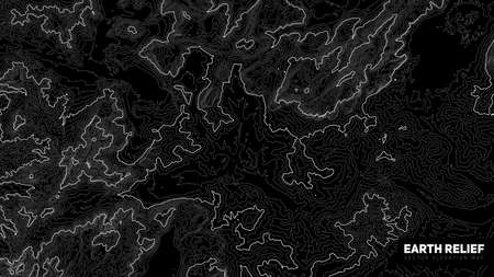 Vector abstract earth relief map. Generated conceptual elevation mapのイラスト素材