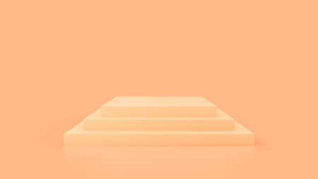 Podium scene. Minimal geometric empty stage. Steps composition. 3d render illustration.の写真素材