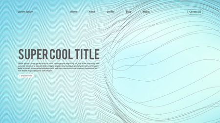 Landing page abstract design with dynamic line bubbles . Template for website or appのイラスト素材