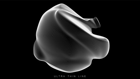 Distorted line spheres. Vector thin line glitch geometry.のイラスト素材