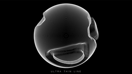 Ultra thin line fluid geometry. Dynamic vector distorted spheres.のイラスト素材
