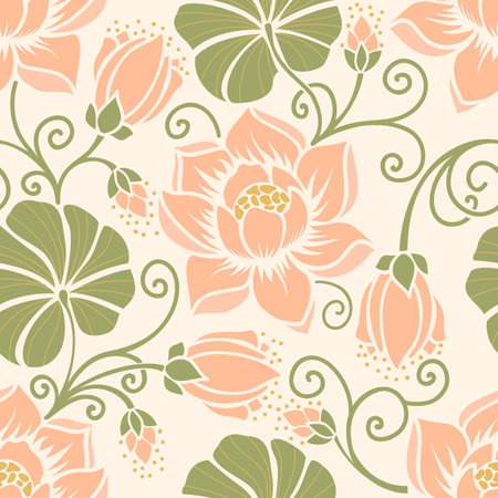 Vector flower seamless pattern background. Elegant texture for backgrounds. Classical luxury old fashioned floral ornament, seamless texture for wallpapers, textile, wrapping.のイラスト素材