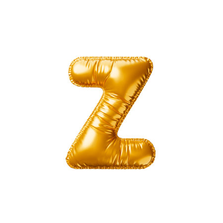 Golden balloon Letter Z. 3d render illustration.の写真素材
