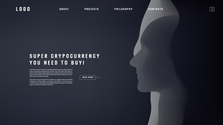 Landing page abstract design with AI androind. Colorful template for website or app.のイラスト素材