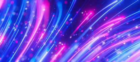 Closeup of bigdata light speed flow. Abstract digital data stream of quantum computing. Cyberspace...