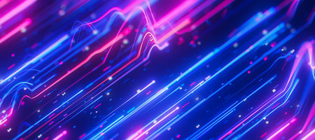 Extreme closeup Bigdata light speed data flow wave. Abstract digital data stream of quantum computing. Cyberspace of qubit trails. Modern tech information transmission.の写真素材