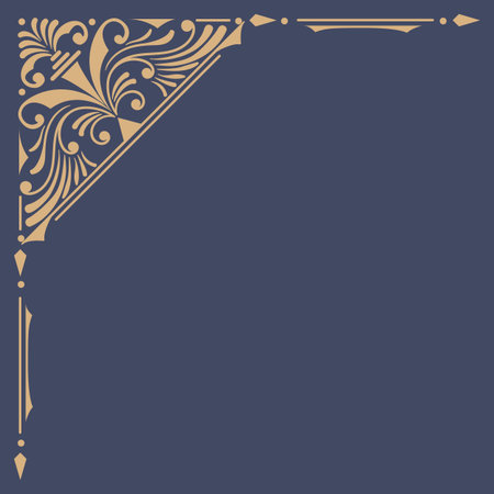 Vintage Decorative Corner Ornament Vector. Classic Border Embellishments for Frames and Certificatesのイラスト素材