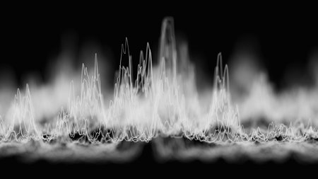 Audio white waveform digital background. Abstract music waves equalizer. Futuristic sound wave...