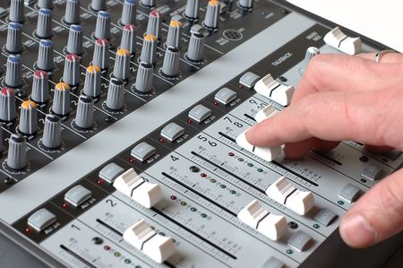 Mixer in sound studio of the sound producerの写真素材