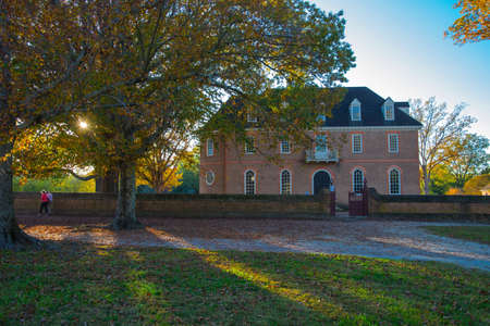 Williamsburg. Virginia. USA. Photo October 10. 2020 year. Historic castle in the autumn sun.のeditorial素材