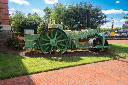 Baltimore. Maryland. USA. 12-th of September. 2021, Ancient steamroller, steam roller. Vintage...