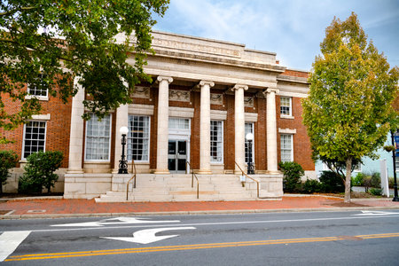 Historic brick buildings on the old streets of Winchester, Virginia.のeditorial素材