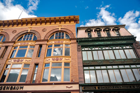 brick architecture of the historic town of Cumberland in Maryland.のeditorial素材