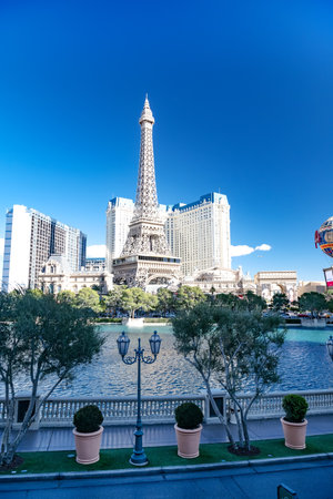 Eiffel Tower on Main Street Las Vegas.のeditorial素材