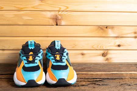 Children's sports sneakers Puma. pair of children's sneakers with elastic laces