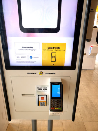 New self-service terminal in a McDonald's fast food restaurant