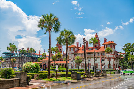 Ancient buildings with Spanish architecture. downtown in St. Augustine the oldest European town in...
