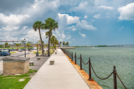 The waterfront of the ancient city of St. Augustine in Florida. main tourist destination.の写真素材