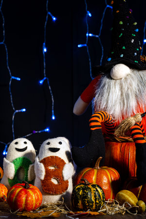 Brownie and the ghost dolls ready for Halloween.の写真素材