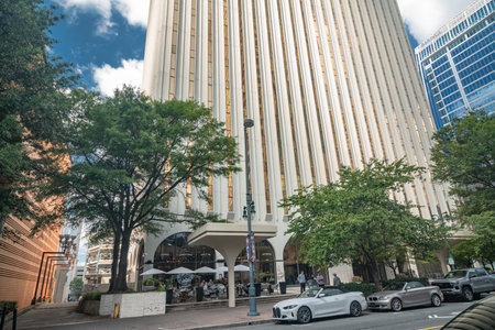 Streets and roads in Charlotte, North Carolina, between the city's business centers.のeditorial素材