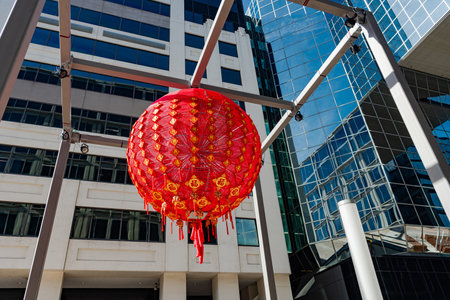 Chinese lantern in Chinatown in Washington, DCの写真素材