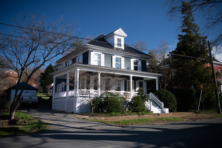 Historic village of Waterford, near Washington, DC Virginia. Stone and brick dwellings.の写真素材