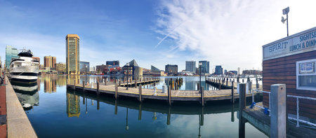 Panoramic view of Baltimore, Maryland, USA View of the city center.のeditorial素材