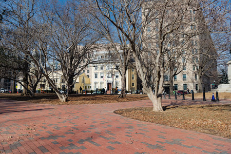 paved sidewalk and walking area in downtown Washington DCのeditorial素材