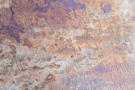 Red old peeling rusty concrete slab. Background for design.