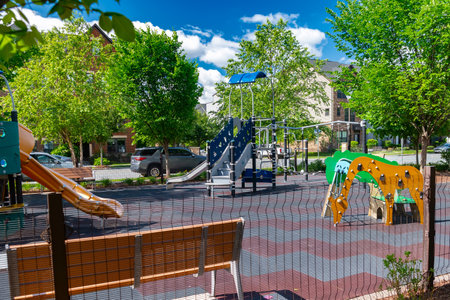 public children's park with playground equipment in the community
