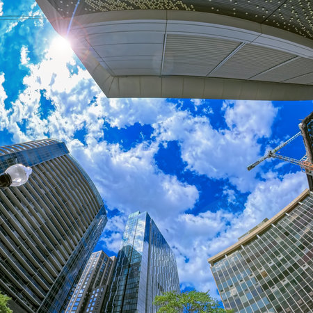 Architectural symmetry in Rosslyn cityscape
