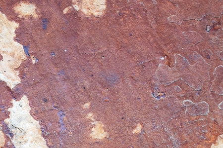 Horizontal image of a sandstone-like material, emphasizing the dry, rugged texture and warm, earthy...
