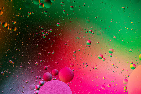 Abstract liquid spheres with rainbow colors creative design texture